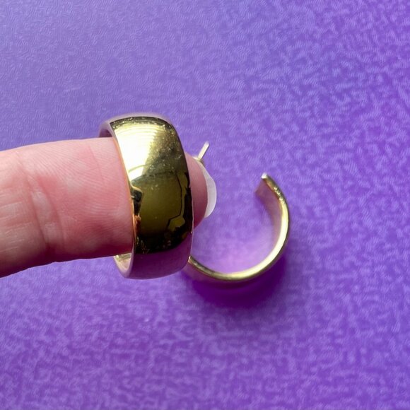 Bundle 3/$12. Gold Tone Hoop Earrings. - Picture 2 of 2